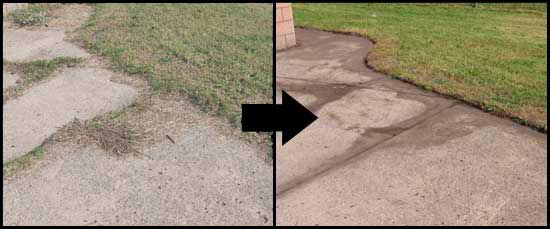 Before and after edging.